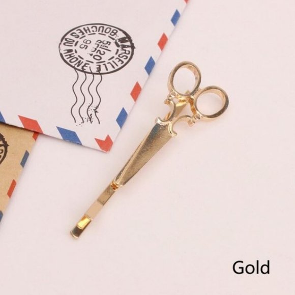 Metal Scissors Hair Clip (Gold) - Picture 6 of 7